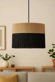 Opviq Tenabra Lámpara de Macramé Beige y Negro